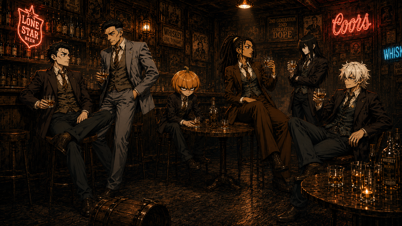 The six members of 2nd Generation Dope relaxing together after hours