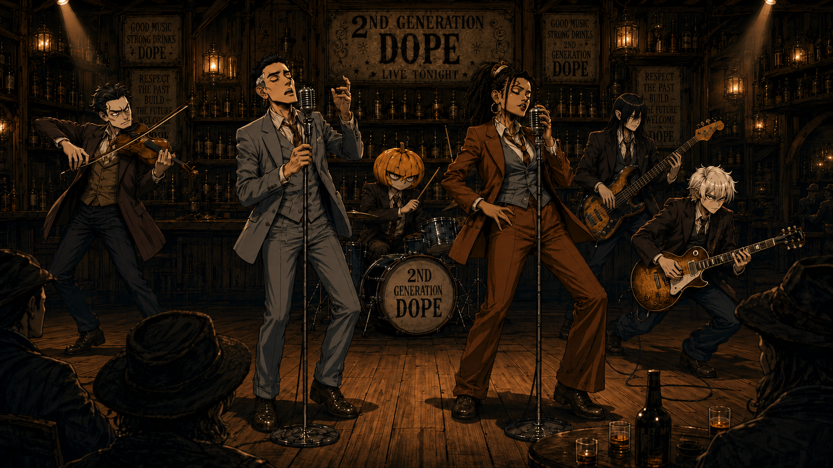 2nd Generation Dope performing to a packed western dive bar